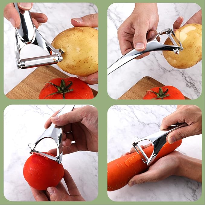Vegetable Peeler Ergonomic Stainless Steel Handle for Potato Apple | Y-Shaped Swivel,Sharp Rustproof Blade,Built-in Potato Eye Remover,Fits Pumpkin Veggie, Peelers for Kitchen,Dishwasher Safe