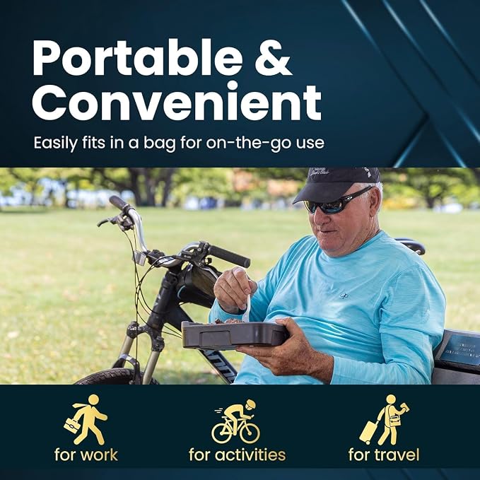 PLUS Self-Heated Cordless Lunch Box & Food Warmer, Sky | Removable Battery Powered, Child Safe, Portable & Compact, Ideal for Travel, Jobsite, Picnics, School & Outdoor Recreation