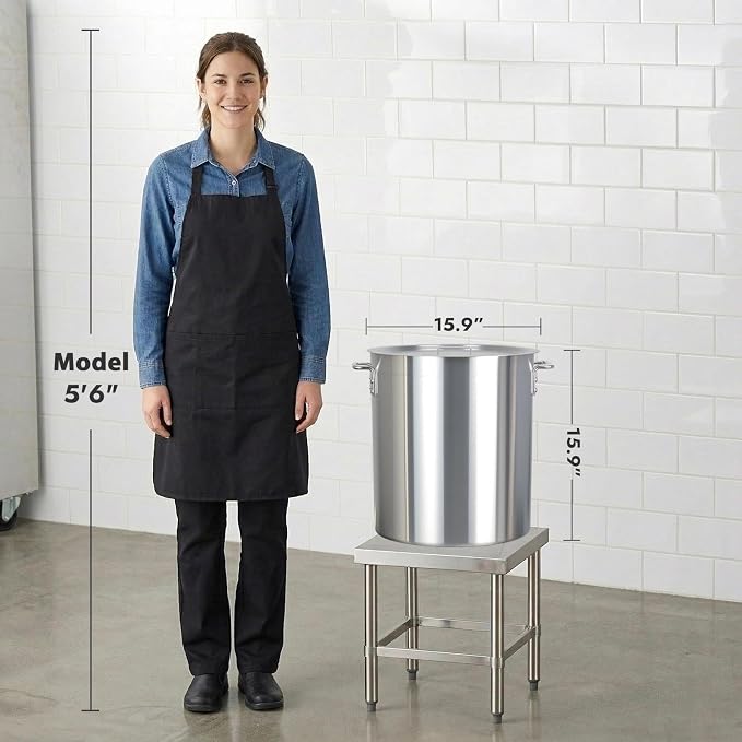 CURTA 60 Quarts Aluminum Stock Pot with Lid, Heavy Duty Commercial Grade Large Capacity Cooking Pot for Boiling, Stewing, Great for Kitchen, Restaurant, Catering, and Home Use, NSF Certified