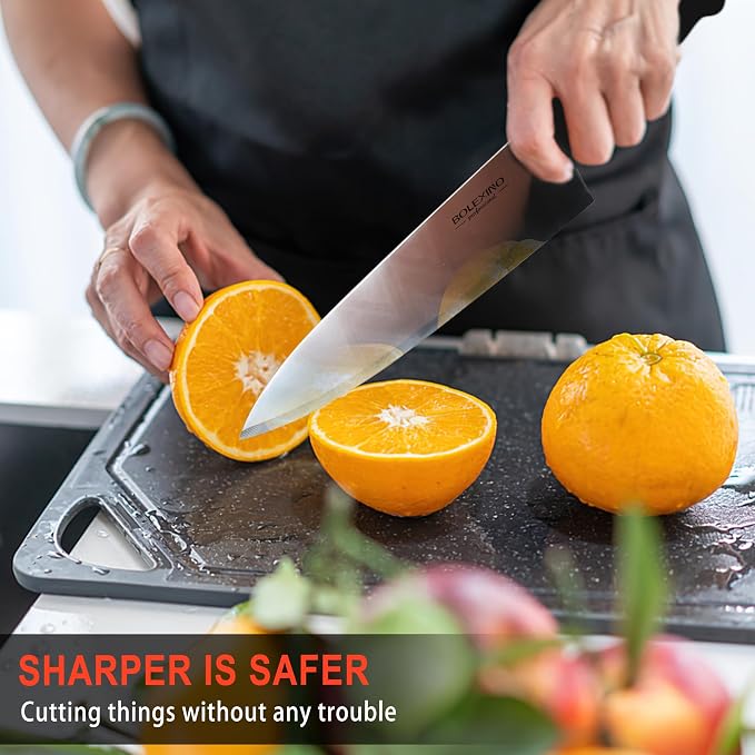 10" Professional Chef Knife, High Carbon Steel, Ergonomic (Black) | 10" High Carbon Stainless Steel,Versatile wide-blade chef knife,Non-Slip Ergonomic Handle,Durable, Stain-Resistant & Sharp.