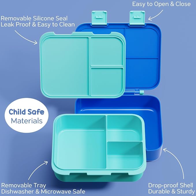 Fimibuke Bento Lunch Box for Kids - Toddler Boys Snack Bento Box Container | with 3 Compartments, 14oz Stainless Steel Water Bottle, Insulated Lunch Bag, Ice Pack Set for Ages 3-12 Daycare, Gamepad