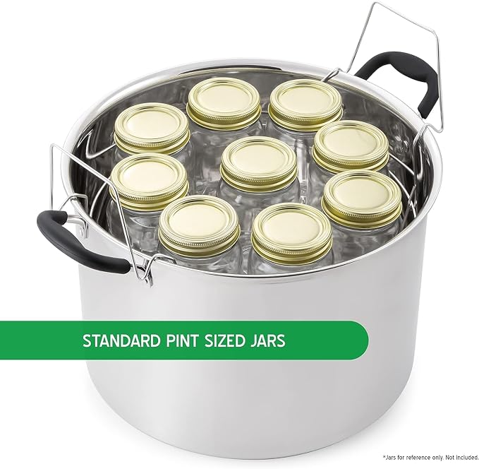 Prep•N•Cook by McSunley 21.5Qt Induction Stainless Steel Water Bath Canner (Canner + Colander & Tools)