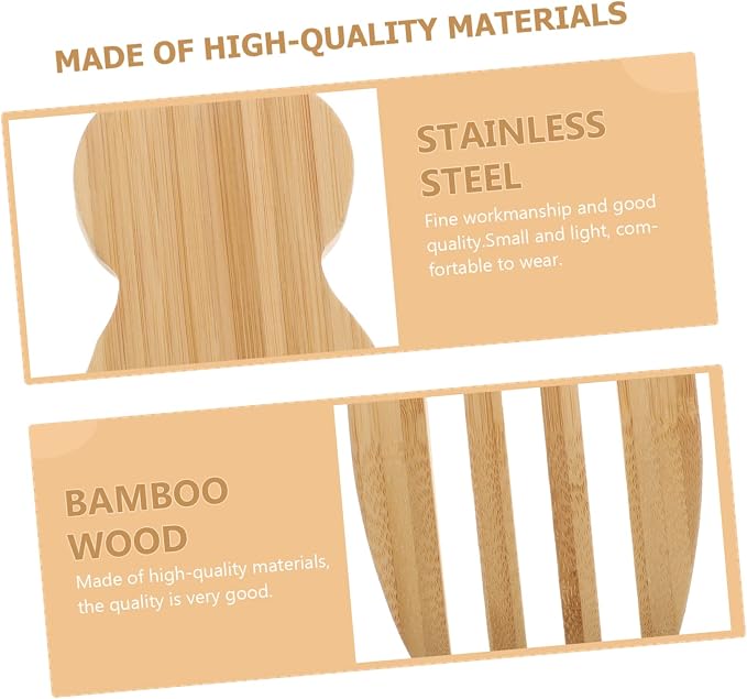Bamboo Salad Servers Non-Stick Salad Hands Forks Wooden Cooking Utensils for Mixing and Serving for Parties and Gatherings