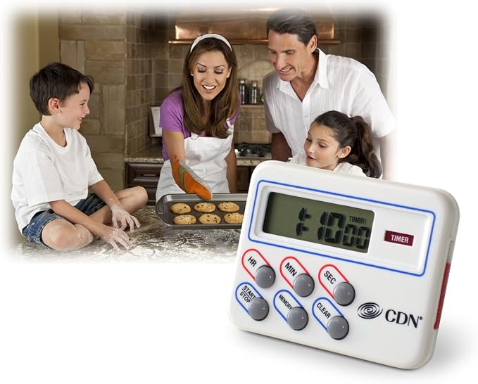 CDN Multi-Task Timer & Clock | Counts Up & Down, 24 Hours by Hours, Minutes & Seconds, Memory, Clock, Stopwatch, Stand, Hang, Magnet Mounting - TM8