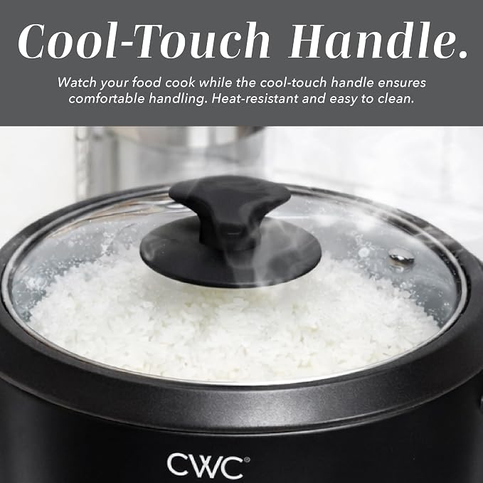 COOK WITH COLOR 6 Cup Rice Cooker 300W - Effortless Cooking and Perfectly, Cooks 3 Cups of Raw Rice for 6 Cups of Cooked Rice, Black