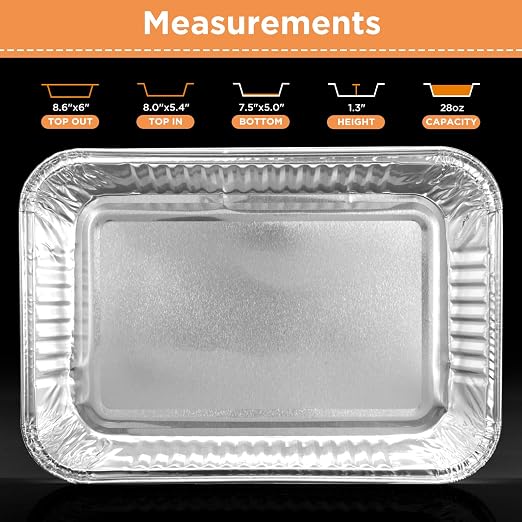 30 Pack Weber Grills Compatible Drip Pans 6415 for Weber Grills Spirit Gas Grills, Q Grills, Genesis and Genesis II LX 200 300 Series Disposable Aluminum Foil Grease Trays 6 x 1.4 x 8.6 Inches