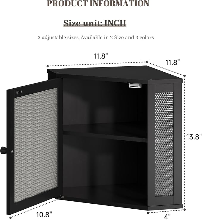 STDDRE Corner Bread Box Kitchen Countertop Extra Large Capacity Farmhouse Bread Box, Corner Countertop Storage, Double Layer Bread Holder (Black, Large)