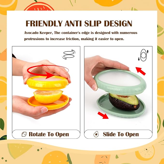 T-Raputa Avocado Saver and Onion Storage - Reusable refrigerator Avocado storage containers - is the storage Apples, Tomatoes, Tomato,Lemon, potato for Ideal