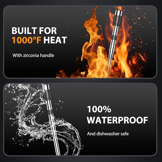 Wireless Meat Thermometer Digital, 4 Probes Bluetooth Thermometer | Smart App & Standalone Display Base, NIST ±0.5°F, Instant Read LCD, BBQ Smoker Grill Oven, Brisket Steak Turkey Pork