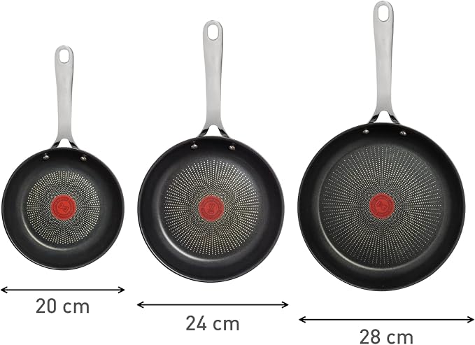 T-Fal Jamie Oliver Nonstick Stainless Steel Frying Pan 2-Pack, 9.5 in and 11 in Skillets