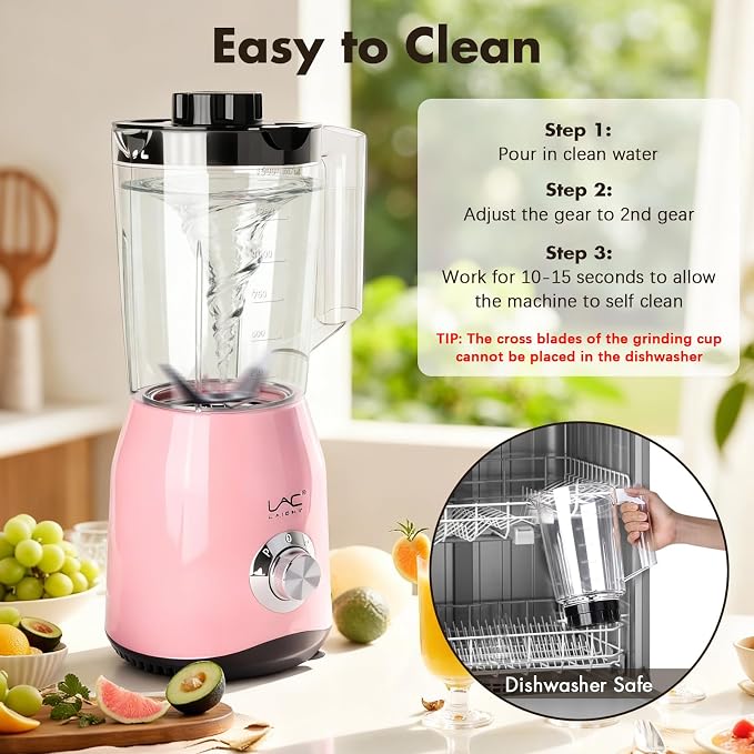 Blender for Smoothies,300W Personal Blender and Grinder Combo for Kitchen with a 54oz Portable Smoothie Cups,Shakes,Juices,Frozen Drinks and a 12oz Coffee Cup with Seal Cover (Pink)