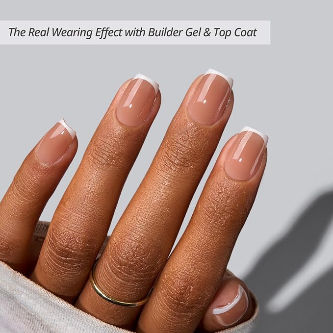 BTArtboxnails XCOATTIPS White French Tip Press On Nails, XS Coffin, Brown | Lamp-Curable, 4-Week Wear, Natural Nail Look, Salon Quality Value at Home, Easy-to-Apply for Beginners, 160ct Nail Tips Only