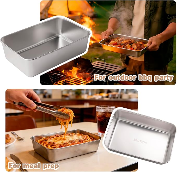 8 Pack Stainless Steel Loaf Pans for Baking Bread, 8.5 x 5.7 Inch Metal Bread Pans, Rectangle Cake and Meatloaf Pan Set, Dishwasher Safe Baking Tins for Sourdough, Banana Bread and Meal Prep