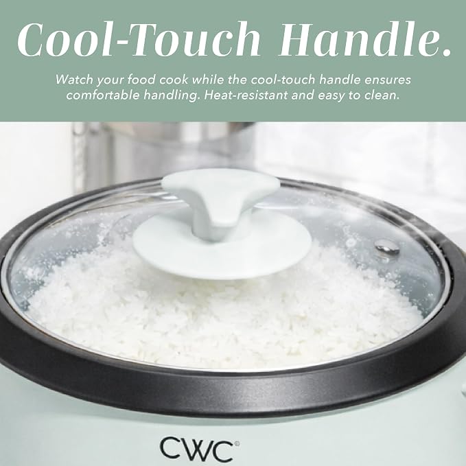 COOK WITH COLOR 6 Cup Rice Cooker 300W - Effortless Cooking and Perfectly, Cooks 3 Cups of Raw Rice for 6 Cups of Cooked Rice, Sage