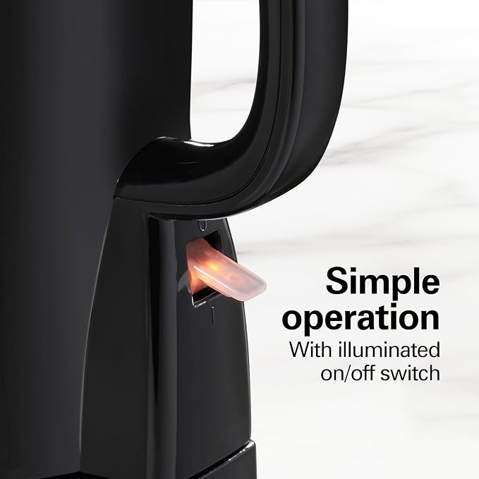 Hamilton Beach 1.7 Liter Electric Tea Kettle, Water Boiler & Heater | Fast Boiling 1500 Watts | BPA Free | Cordless Serving | Auto-Shutoff & Boil-Dry Protection | Black | 41038G