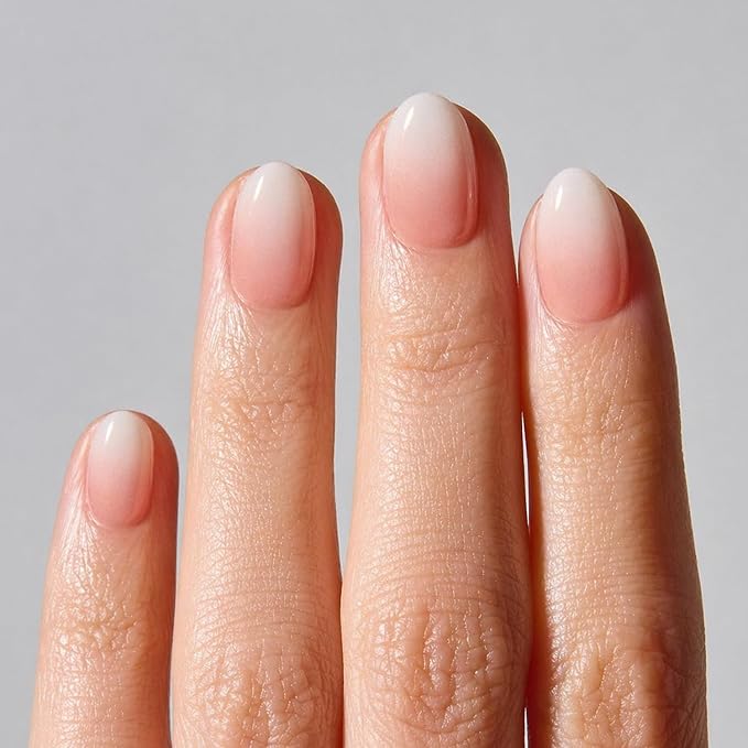ohora Gel Press On Nails | Pink, Ombre, Short Oval | Soft Babyboomer | Salon-Quality, 100% Real Gel, No UV Lamp, No Glue, Non-Toxic | 15 Sizes, 30 Tips | Long Lasting, press on short