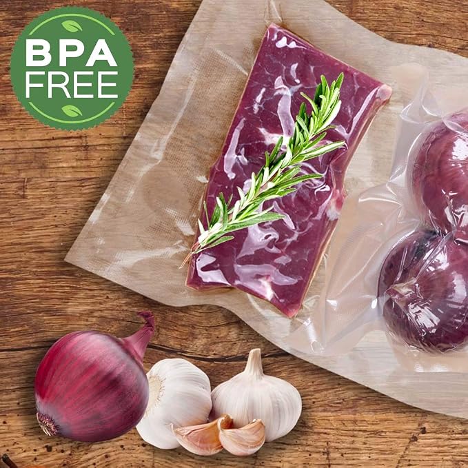 MakMeFre 200 Quart 8x12Inch Vacuum Sealer Bags for Food Storage | BPA Free PreCut Food Grade,Commercial Grade,Heavy Duty Vacuum Food Freezer Bags,Great for Sous Vide Vacuum Sealer