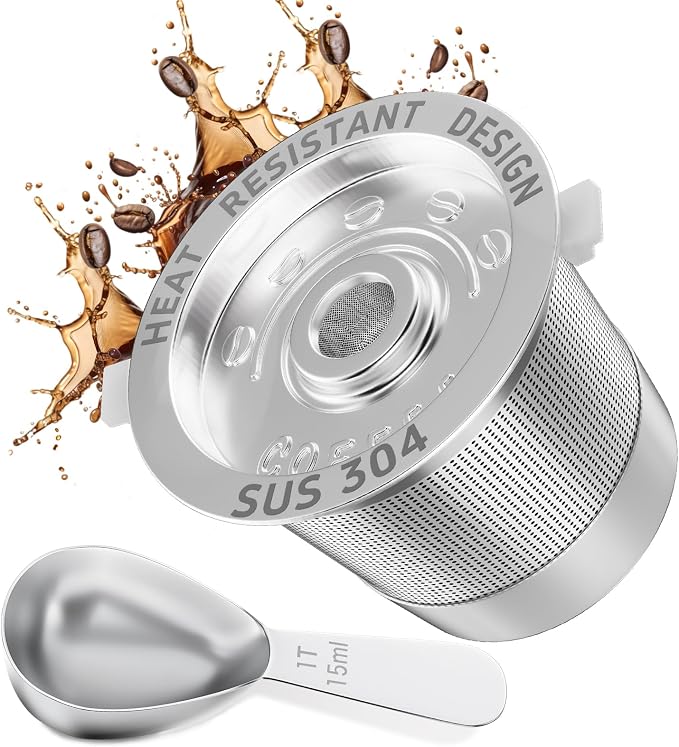 NESSUS 1 Pack Reusable K Cup for Keurig 1.0 | Stainless Steel Coffee Pods with Heat Resistant Handles and Scoop, NO BPA