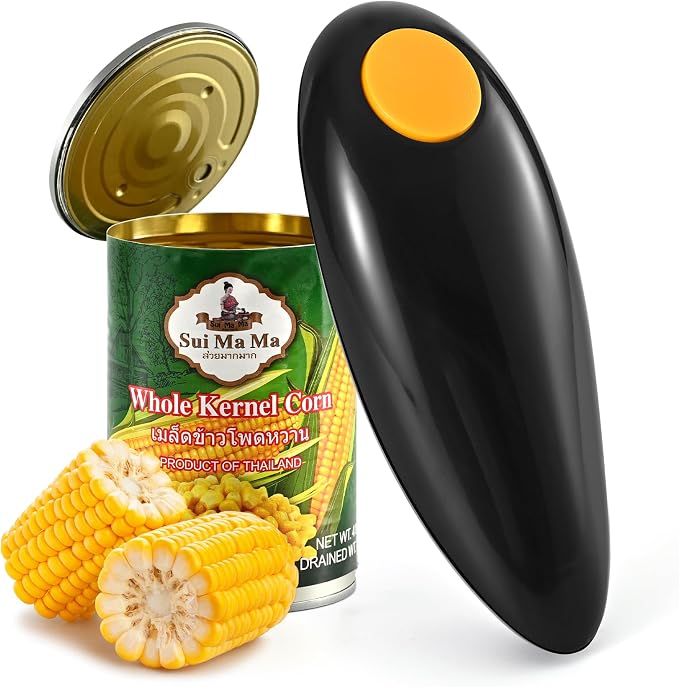 Electric Can Opener，Can Openers For Seniors, Can Opener Electric- Automatic, Simply press the button to open the can - automatic, hands-free, smooth edges, battery powered, yes, you can (black)