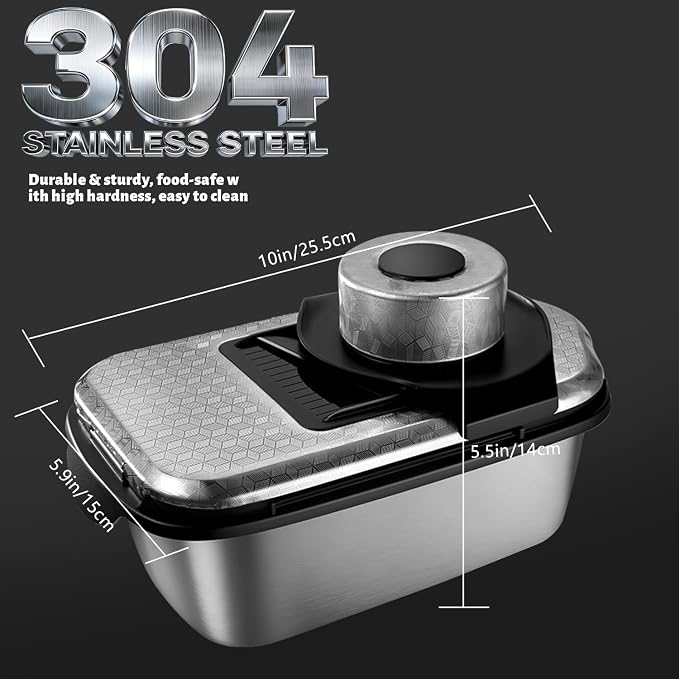 10 in1, 8 Blade Vegetable Chopper Food Grade Stainless Steel, Onion Mincer, Cutter, Dicer, Egg Slicer with Container, French Fry Cutter Potato Slicer, Home Essentials, Salad Chopper (Print Silver)