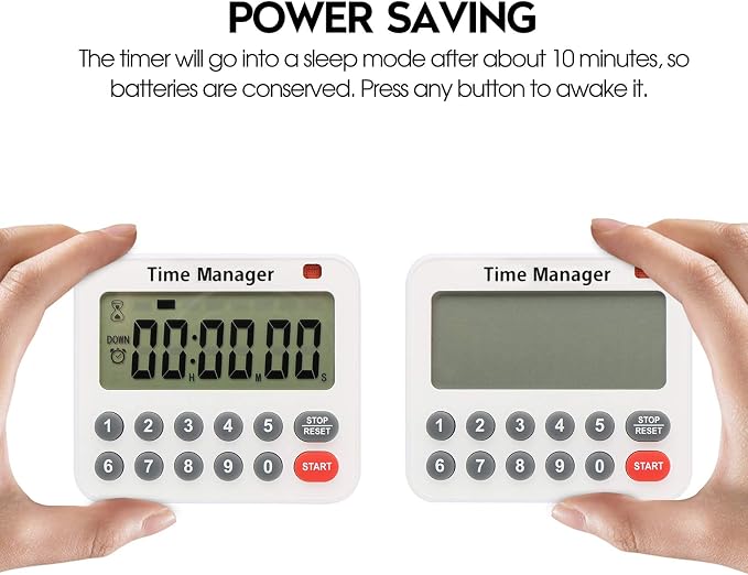 AIMILAR Magnetic Digital Kitchen Timer with Direct Numerical Keypad, Loud Alarm - 99Hr Countdown Count Up Timer for Cooking Baking Classroom, Batteries Included