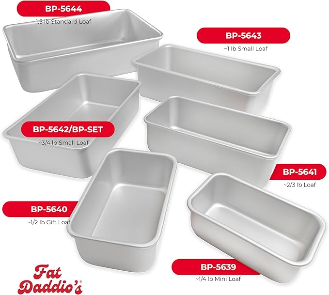 Fat Daddio's BP-5643 Anodized Aluminum Bread Loaf Pan, 9 x 5 x 2.5 inch