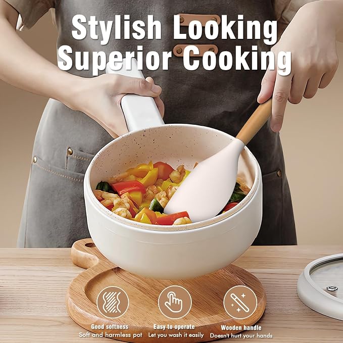 Silicone Cooking Utensils Set, Silicone Utensils for Cooking, 446° Heat Resistant Kitchen Utensil Silicone Spatula Sets, Kitchen Gadgets for Non-Stick Cookware BPA FREE (Cream White)
