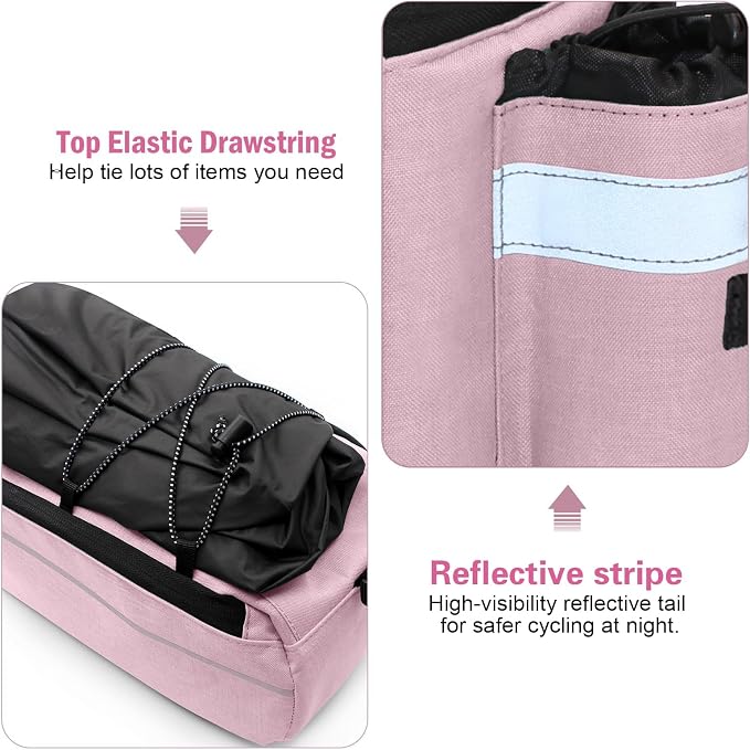 RAYMACE Bike Rear Rack Bag, Bike Trunk Cooler Bag | Bicycle Pannier for Warm or Cold Items(Pink)