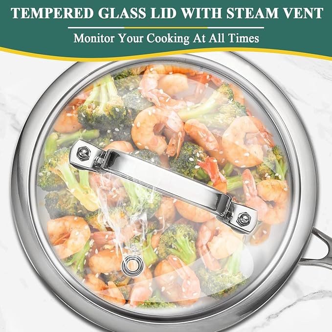 DELARLO Tri-Ply Stainless Steel Saucepan 1QT 2QT Kitchen Pot Set | Full-body Clad Cooking Set, Induction Cooking Sauce Pot Pan, Fast Even Heat, Heavy Duty Saucier Cookware