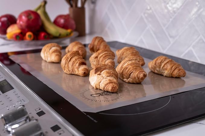 Silicone Baking Mats - 3/4 Size Cookie Sheets for Baking, Pack of 3, Gray | Oven Safe, Non-Stick Silicone Baking Sheet Liner, Perfect For Baking Macarons Cookies, Pastries & Cakes, 13.5 x 19.5 inches