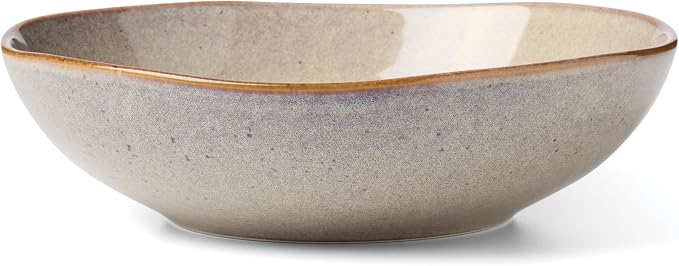 Oneida Organic Shades Oatmeal Stoneware 2-Piece Serving Platter Set | dishwasher safe, microwave safe | includes platter and serving bowl | 44oz, food tray, gift for women