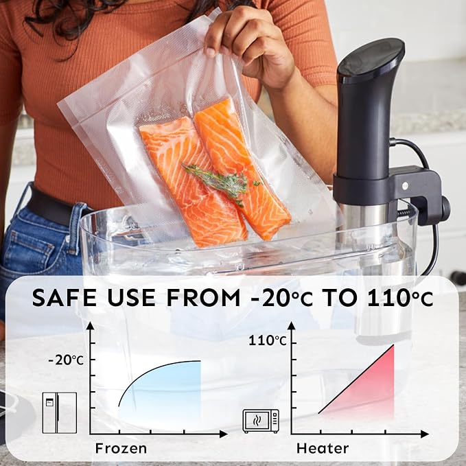 Vacuum Sealer Bags for Food Pint 6"x10" 100 Pcs Seal a Meal Bag, Food Saver Bags Sous Vide Bags Pre-cut Thick BPA-Free Textured Heavy Duty Vacuum Seal, Meat Cheese Dry Goods