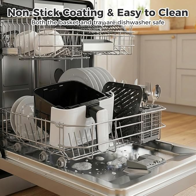 Compact Digital Air Fryer 3 Qt, Small Airfryer with Nonstick Plate, Dishwasher Safe Basket, Auto Shutoff, Simple Touchscreen, Quick Meals for Small Spaces