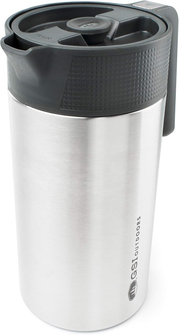 GSI Outdoors Glacier Stainless JavaPress, 30 fl oz, French Press Mug