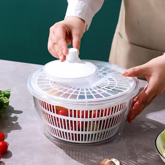 Generic Vegetable Fruit Washer ner, Manual Fruits Washer, Durable Salad Dryer Bowl, PP Salad ner Lettuce Dryer, Vegetable Washer Dryer With Effortless Action For Lettuce, Vegetables, White