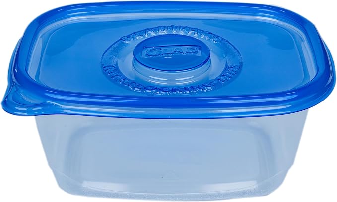 Glad GladWare Deep Dish Food Storage Containers, 64 Oz, 3 Count, 6-Pack | Lock-tight seal for soups, salads, and meal prep in a large rectangle format; microwave and dishwasher safe