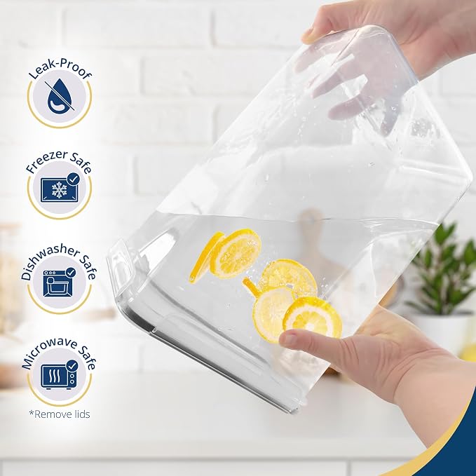 Reli. Airtight Food Storage Containers Stackable 8.5L Flour Sugar (2 Pack) | Pantry Storage, XXL, Freshness Seal, Dry Goods, See-Through, Labels, 2 Measuring Cups, BPA Free, Leak-Proof, Reusable