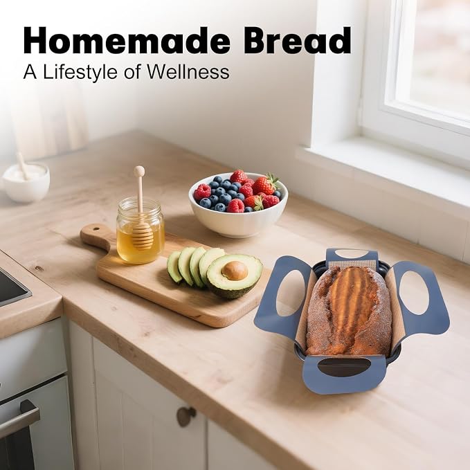 Loaf Pan with Liners Set: Nonstick 9 x 5 Inch Bread Pan for Homemade Baking | 2-Pack for Homemade Oven Baking - Rectangular Baking Tray for Kitchen Home Baker Make Sourdough Banana Sandwich 9x5 Brioche