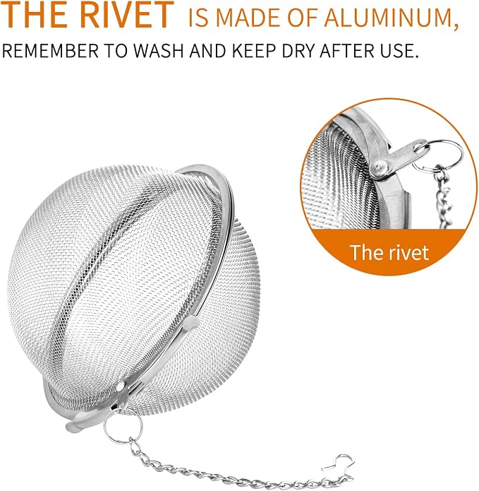 2pcs Stainless Steel Mesh Tea Ball 3.55 inches Tea Strainers | Teas Infuser Strainer Filters for Teas