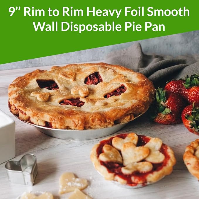 KitchenDance 9 Inch Heavy Duty Aluminum Pie Tins - Oven and Freezer Safe Disposable Pie Pans - Ideal for Restaurants and Bakeries - Reusable and 100% Recyclable Gauge Aluminum - 409 (50, Silver)