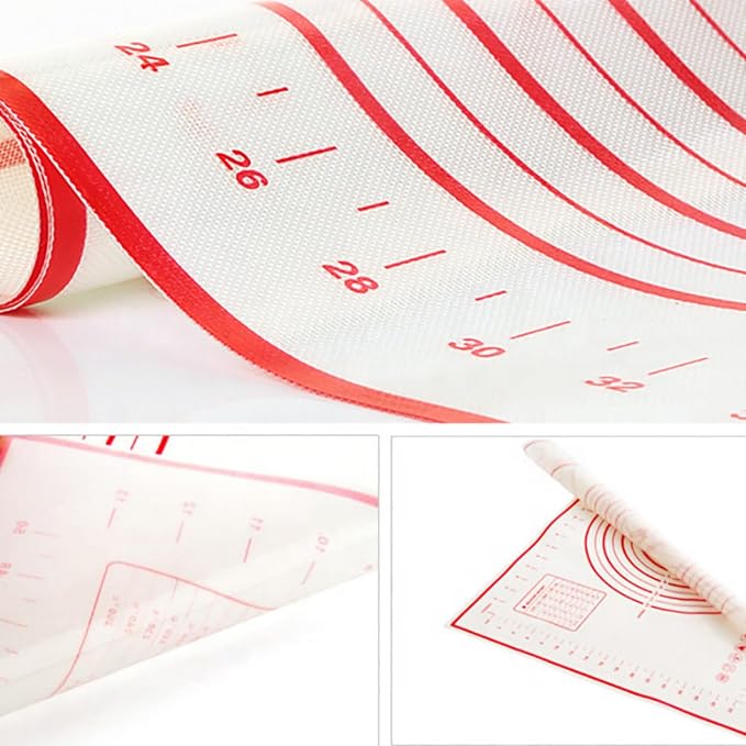 ANIS·KEBBR 24x16 Non-Stick Reusable Silicone Baking Mat With Measurements