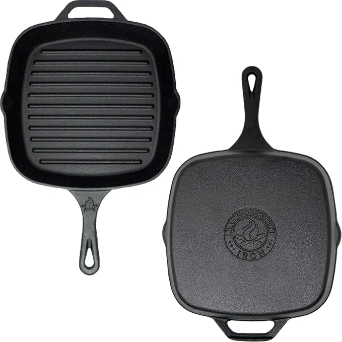 10.5 Inch Square Grill Pan Medium Pre-Seasoned Cast Iron