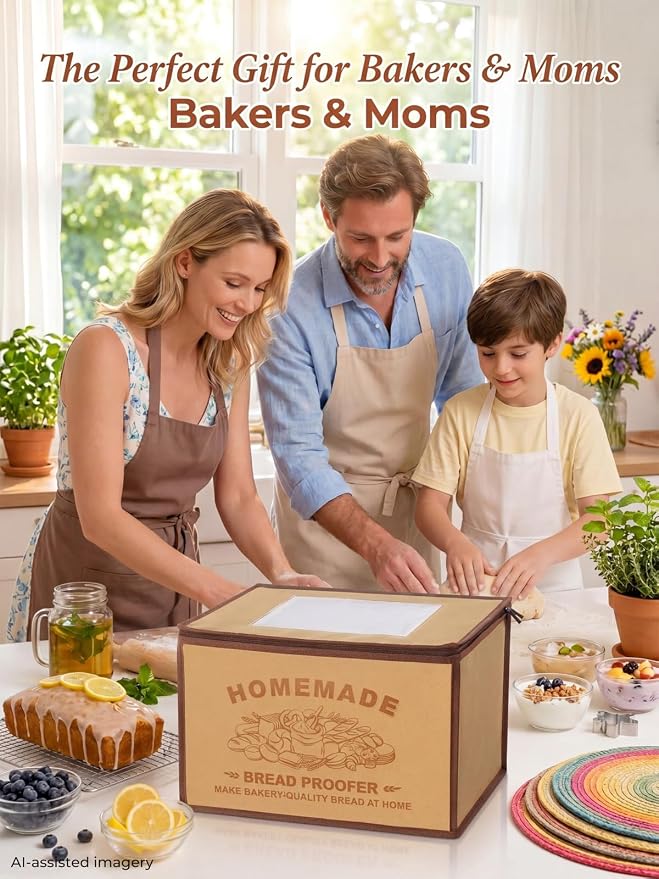 FOHERE Bread Proofing Box, 32-113°F Temp Control & 48H Timer, Folding Dough Proofing Box With NTC Sensor, Sourdough Proofing Box For Sourdough, Pizza, Kombucha, Yogurt, Bread Baking