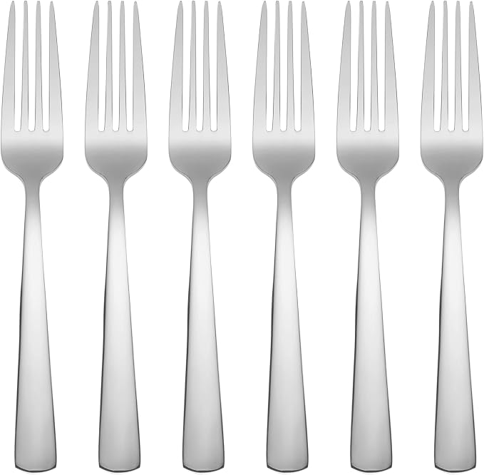 Oneida Aptitude Everyday Flatware Salad Forks, Set of 6, 18/0 Stainless Steel, Silverware Set
