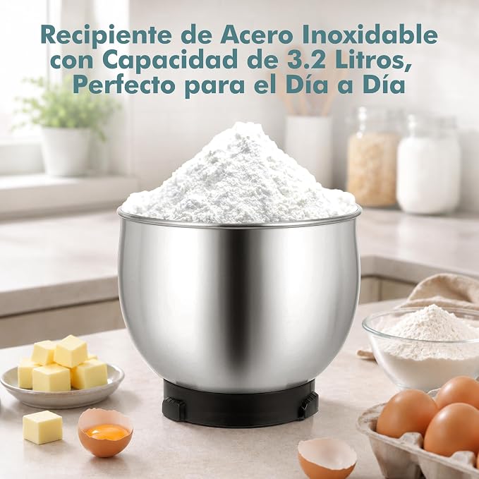 Kitchen in the box Stand Mixer,3.2Qt Small Electric Food Mixer,6 Speeds Portable Lightweight Kitchen Mixer for Daily Use with Egg Whisk,Dough Hook,Flat Beater