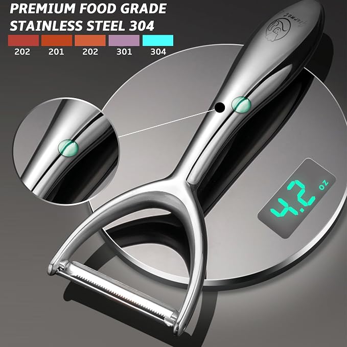 Gourmet Easy Vegetable Peeler Ultra Sharp Stainless Steel Blade (Y Peeler) | Left and Right Hand Compatible, Easy Peel and Slice, Ergonomic Handle, Comfortable Grip, Dishwasher Safe, 5-Year Warranty