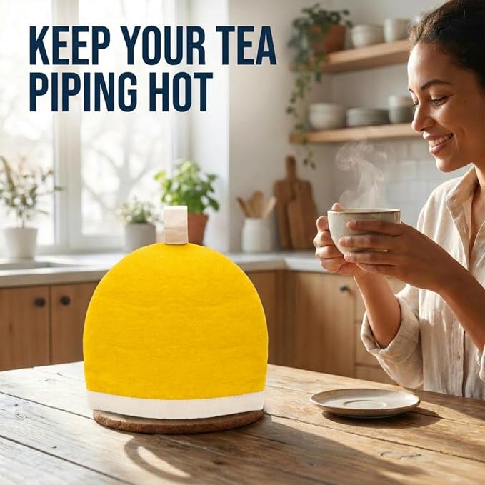 Glaciart One Wool Teapot Cozy Kettle Cover | Dome Shaped Large Tea Cosy, Kettle or French Press | Handmade & Needle Felted from Natural Wool | Warms Up to 2 Hours | Great as Gift