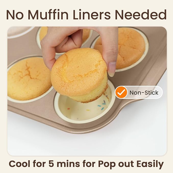 Silicone Muffin Pans for Baking with Metal Frame, 12-Cup Silicone Cupcake Pan, Egg Bite Silicone Mold, Nonstick, BPA Free, Oven & Dishwasher Safe