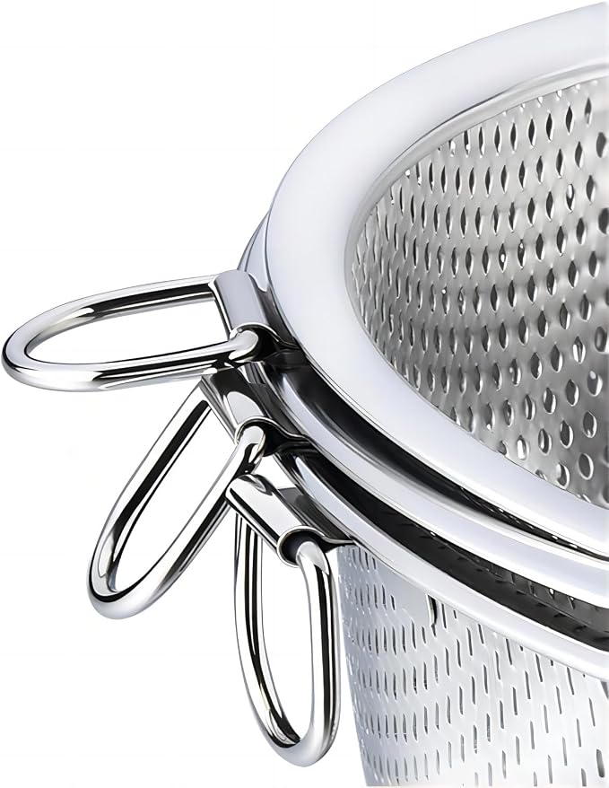 GREATLINK Stainless Steel Colander and Fine Mesh Strainer for Kitchen, 7.7Inch Pasta and Rice Strainer, Small Metal Sieve/Washing Bowl/Pot Drainer/Sifter for Spaghetti, Berry, Fruit, Vegetable
