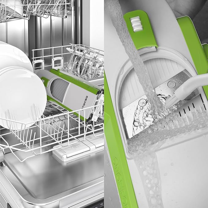 Safe Mandoline Slicer for Kitchen, Vegetable & Food Cutter (Only Slice) | Thickness Adjustable 0.1-8 mm, Potato Slicer for Chips, Easy to Clean, Storage, Kitchen Faster Slice, Dishwasher-safe (Green)